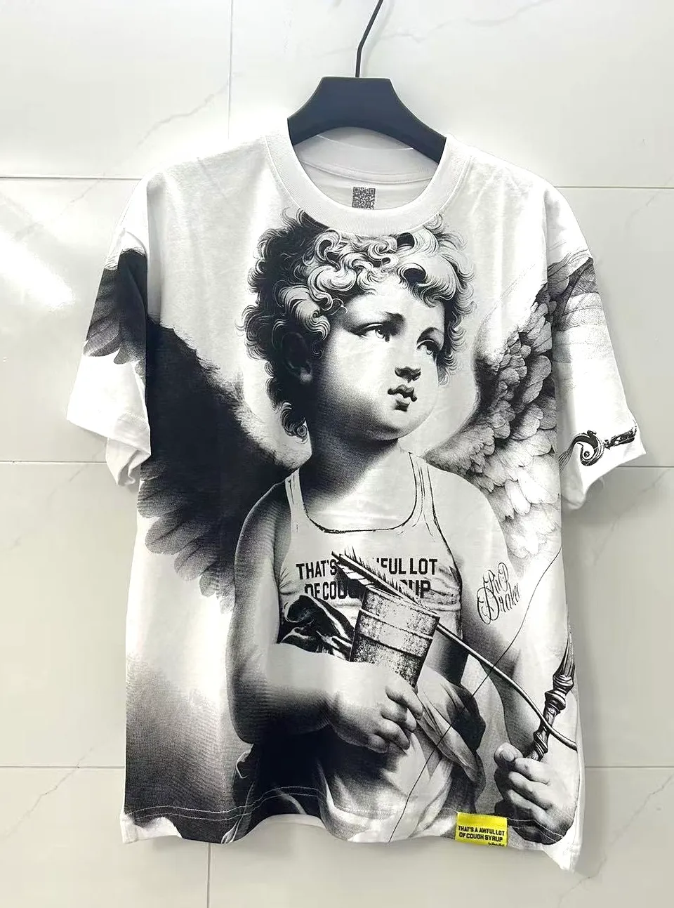 #White I THAT'S A AWFUL LOT OF COUGH SYRUP In Stock Real shot American simple trendy brand loose casual T-shirt Fabric (fabric): 32 counts Weight combed double yarn pure cotton Sizes (size): S-M L X L Color (colour): White, Black